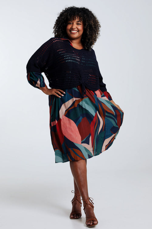 Pull filet rayé en viscose-Paprika-9