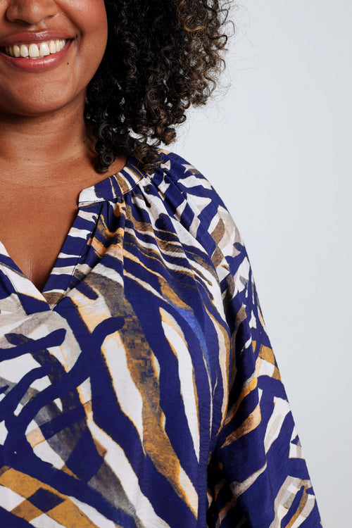 Blouse Raglan zèbre en viscose-Paprika-6