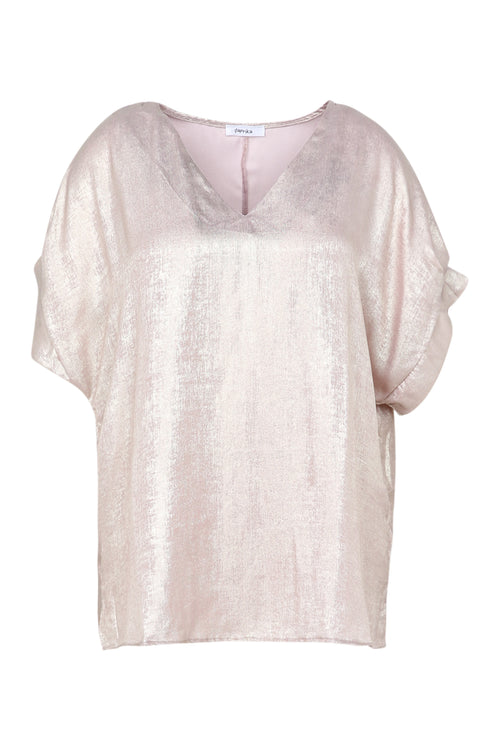 Blouse brillante à manches ballons-Paprika-10