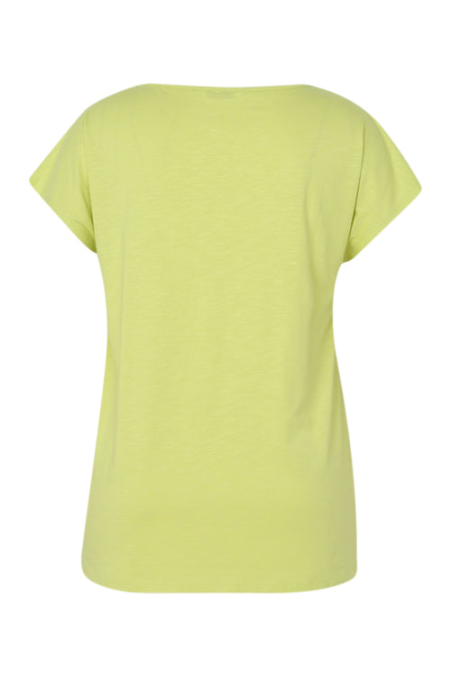 T-shirt uni avec broderie Enjoy et sequins-Paprika-11