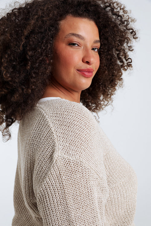 Effen gebuttonde cardigan-Paprika-3