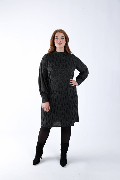 Robe motif jacquard léopard-Paprika-7