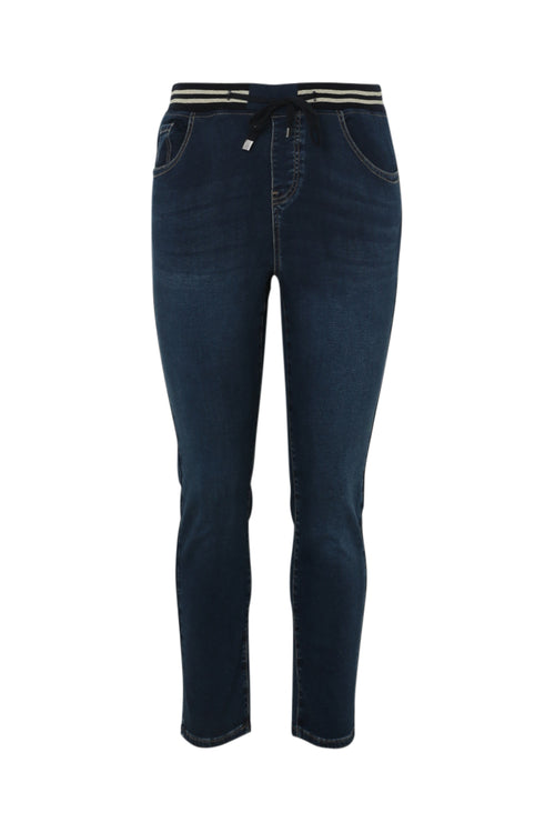 Slim 7/8-jegging in jeans met sportieve riem-Paprika-10