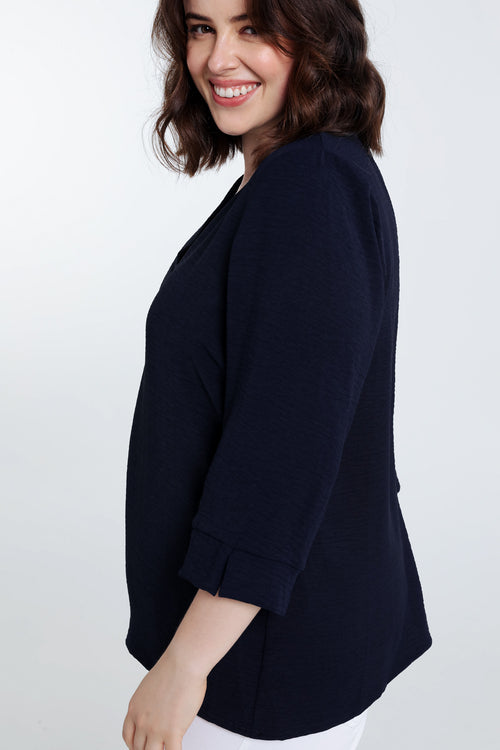 Losse, effen blouse-Paprika-5