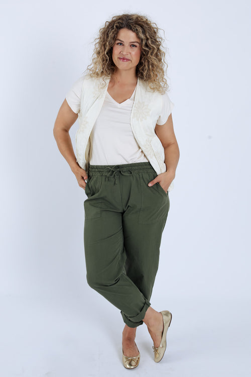 Gilet matelassé avec broderies florales-Paprika-7