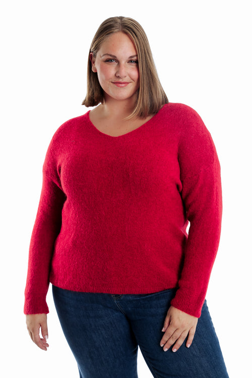 Effen trui met alpaca-Paprika-3