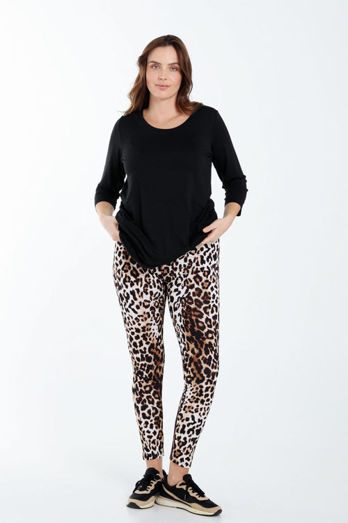 Legging in viscose met luipaardprint-Paprika-7