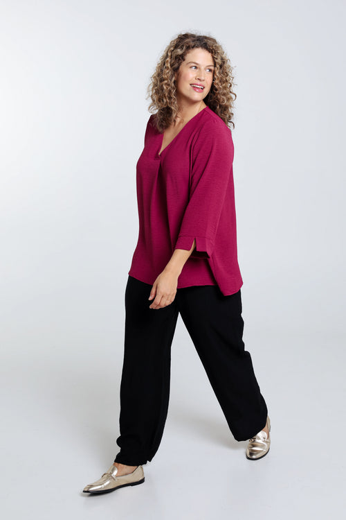 Losse, effen blouse-Paprika-6