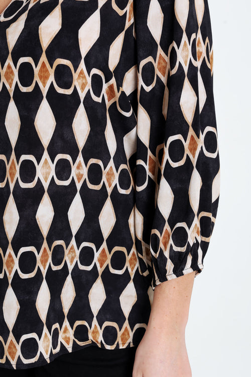 Viscose blouse met grafische print-Paprika-3