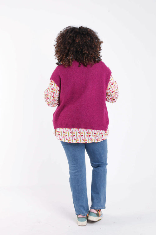 Effen mouwloos gilet-Paprika-4