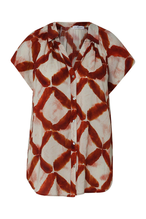 Blouse van grafisch bedrukt viscose-Paprika-1