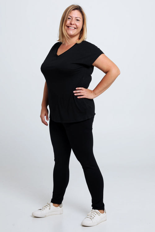 Effen slim 7/8-legging in viscose-Paprika-5