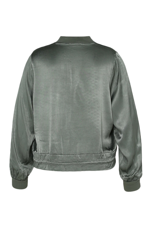 Bomber unicolor in viscose met satijnen effect-Paprika-2
