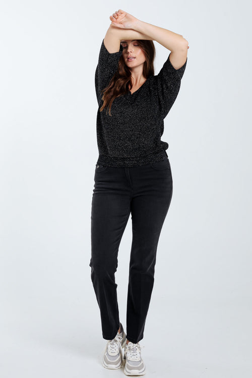 Effen trui met lurex-Paprika-7