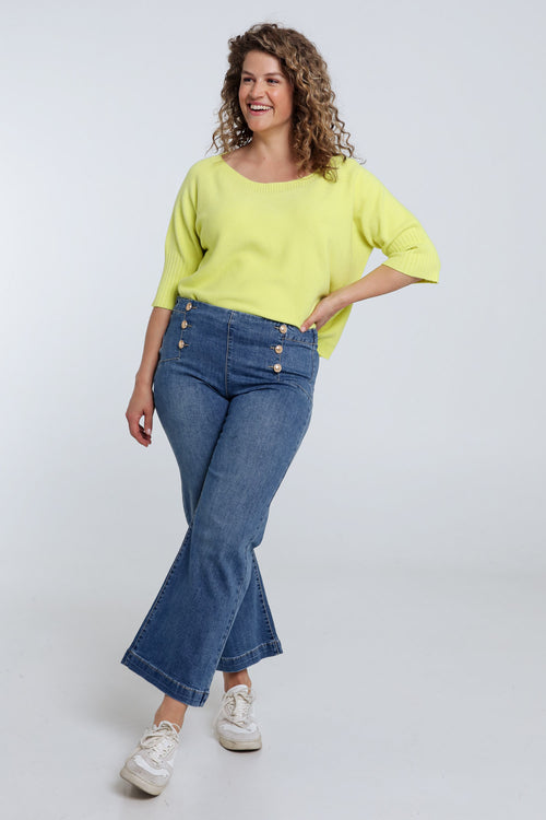 Wijde jeans met 6 knopen-Paprika-8