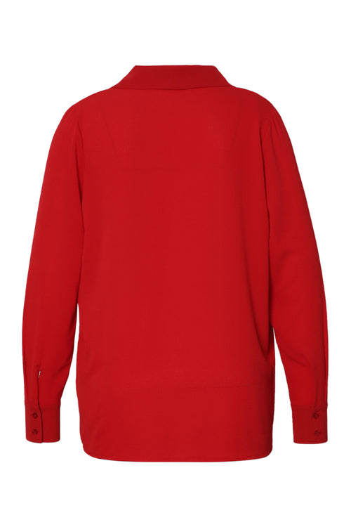 Effen blouse met reverskraag-Paprika-8