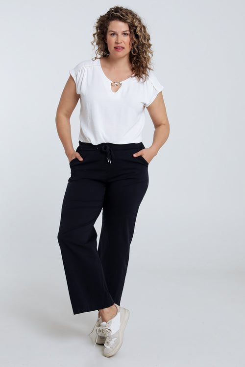 Effen brede chino broek-Paprika-7