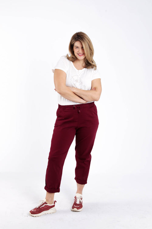 Chino en coton uni-Paprika-9