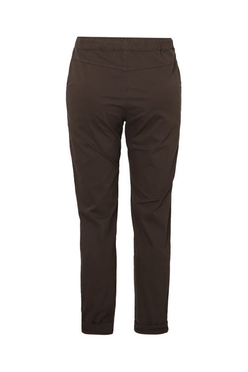 Effen lichte katoenen chino broek-Paprika-8