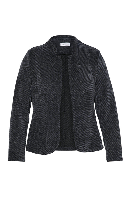 Bicolore jacquard jasje met lurex-Paprika-9