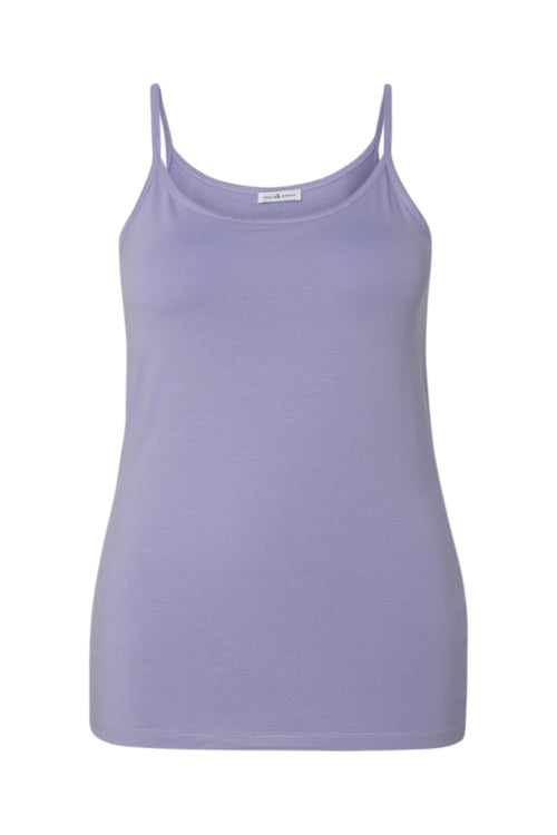 Top met fijne bandjes van uni viscose-Paprika-2