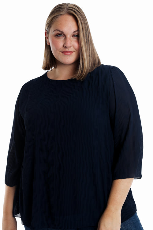 Blouse plissée unie-Paprika-3