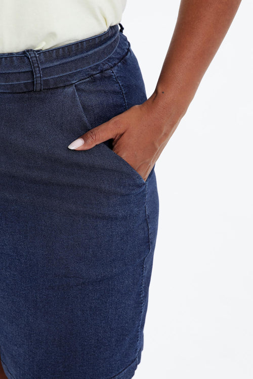 Short in een effen jeans-Paprika-3