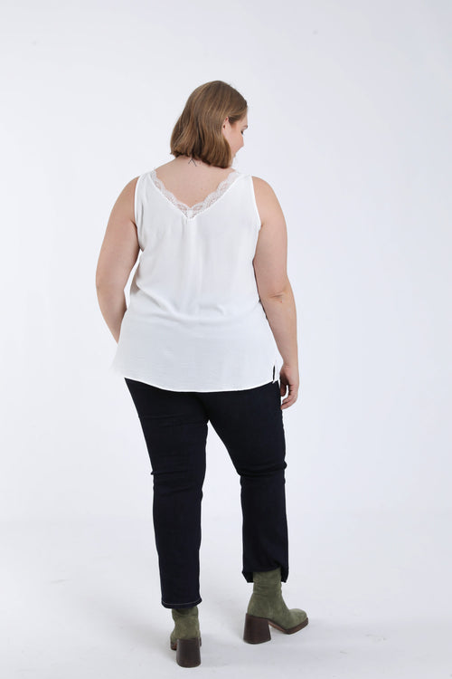 Effen top met kant-Paprika-2