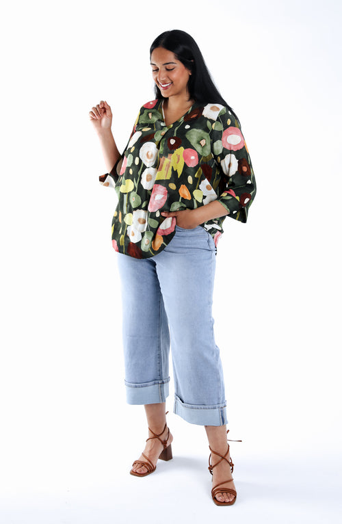 Blouse en viscose imprimé coquelicots-Paprika-7