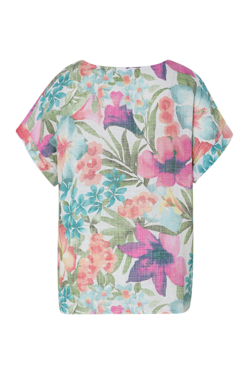 Bloes van katoen met bloemenprint-Paprika-11