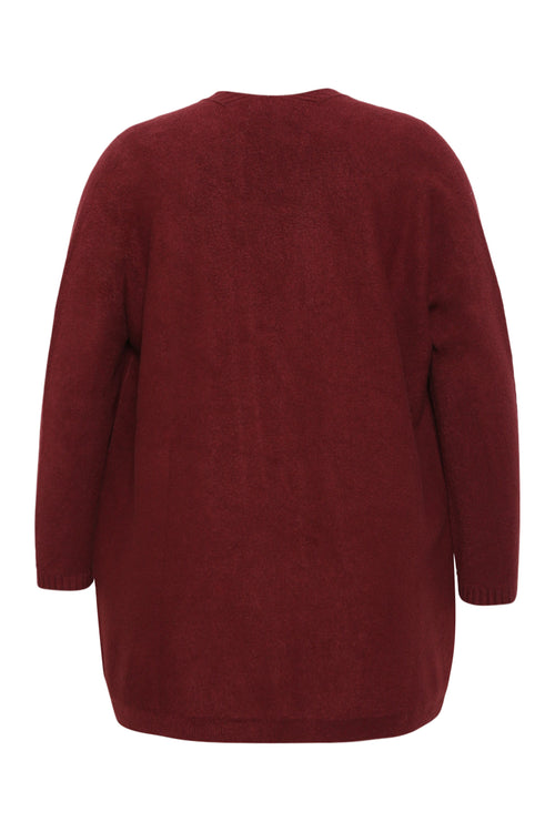 Cardigan long en viscose uni-Paprika-2