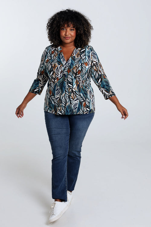 T-shirt plumes en maille gomme-Paprika-7