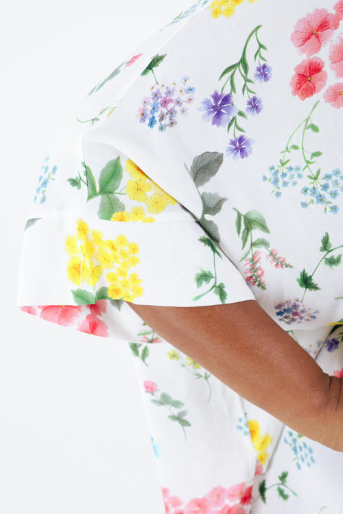 Blouse van viscose met bloemenprint-Paprika-4