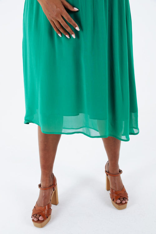 Lang unifoon Viscose jurk-Paprika-5
