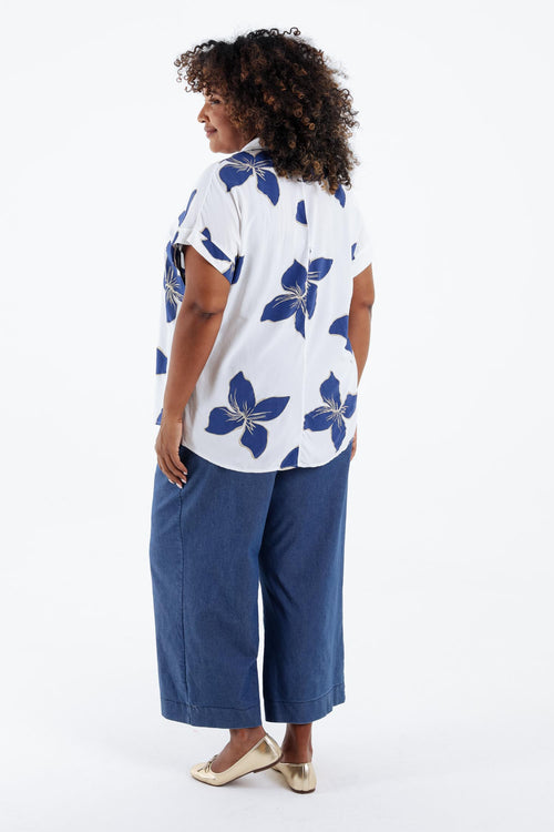 Bloes van viscose met bloemenprint-Paprika-2