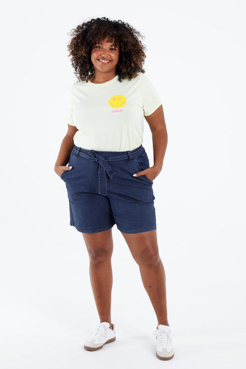 Short in een effen jeans-Paprika-9