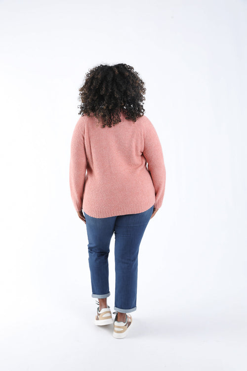 Pull maille bouclette uni-Paprika-2