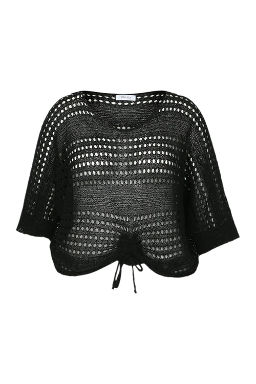 Korte, effen trui in viscose-Paprika-10