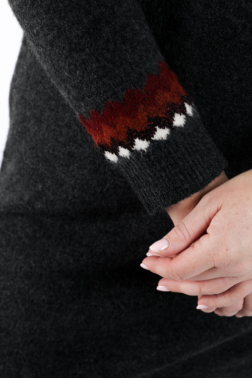 Robe pull motif jacquard-Paprika-5