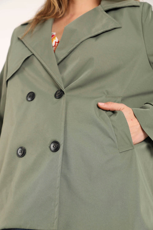 Korte effen trenchcoat-Paprika-6