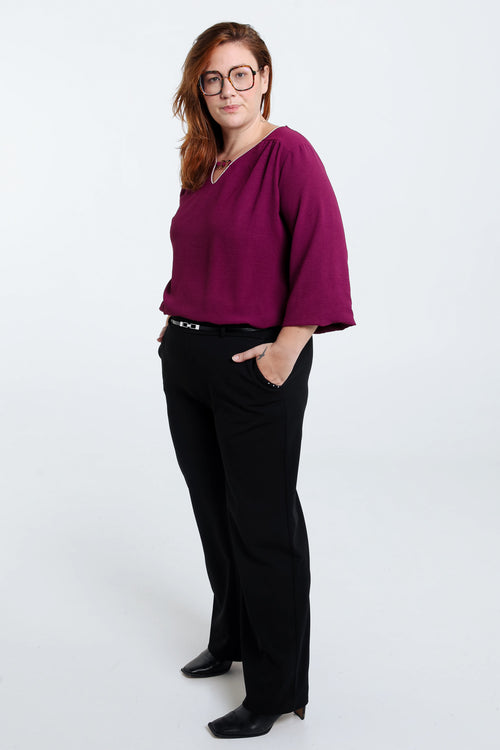 Effen palazziobroek met verstelbare zijkant-Paprika-5