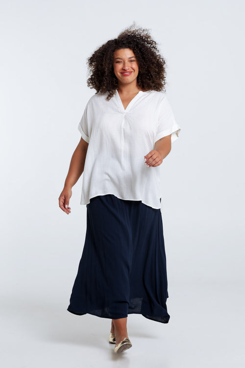 Blouse van viscose met lurexstrepen-Paprika-8