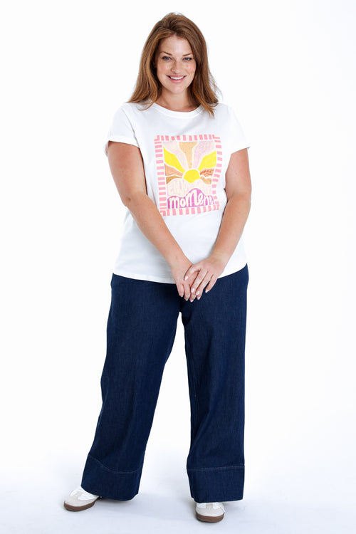 T-shirt en coton imprimé soleil-Paprika-9
