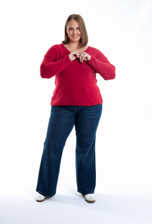 Pull avec alpaga uni-Paprika-7
