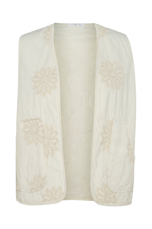 Gequilted gilet met bloemendessins-Paprika-1