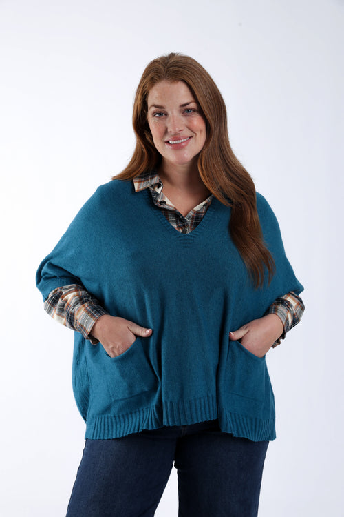 Effen korte trui van viscose-Paprika-2