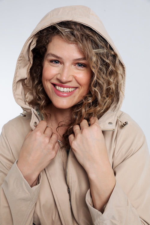 Effen mid-length trenchcoat met capuchon-Paprika-6
