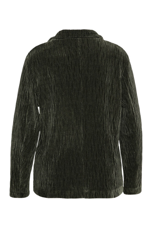 Effen blazer van geplooid fluweel-Paprika-10