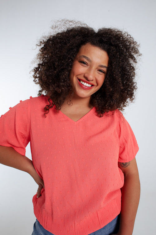 Effen viscose blouse-Paprika-4