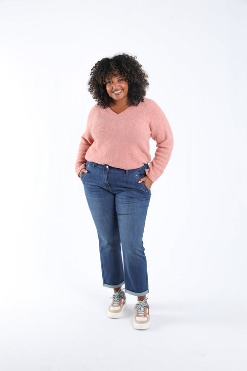 7/8 jeans met omslag-Paprika-7